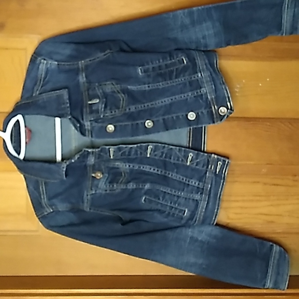 Arizona Jeans Dark Wash Crop Jean Jacket Size S